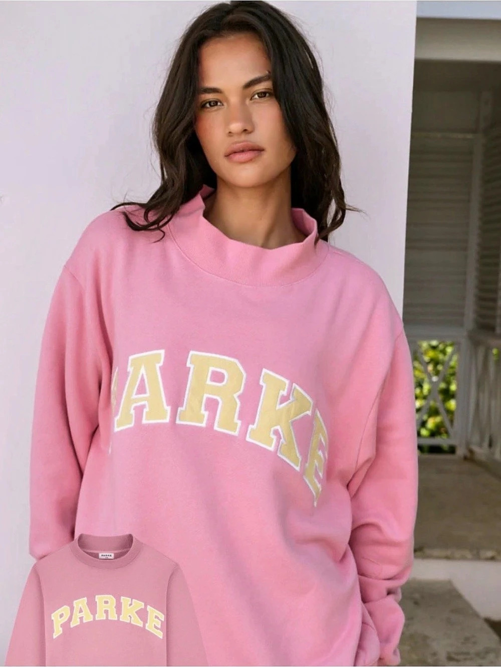 RARE PARKE SET Sweatshirt (L/XL) & Sweat-shorts (M)- in Conch and Peel - Picture 3 of 8